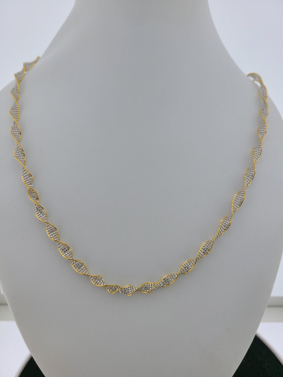 Spiraling Squares 22K Gold Chain For Men