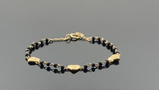 22k Children Black Bead  Bracelet BBB33