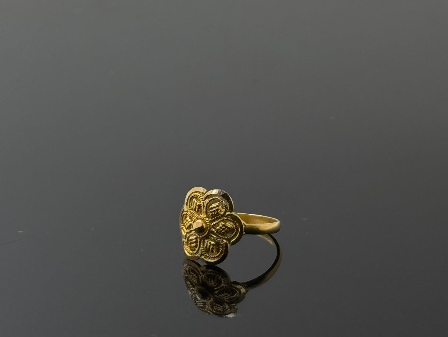 22k Simple Floarl Children Ring  BBR4