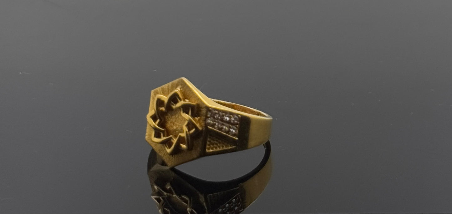 22k Elegant Men Designer Geometric Ring gr1291