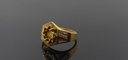 22k Elegant Men Designer Geometric Ring gr1291