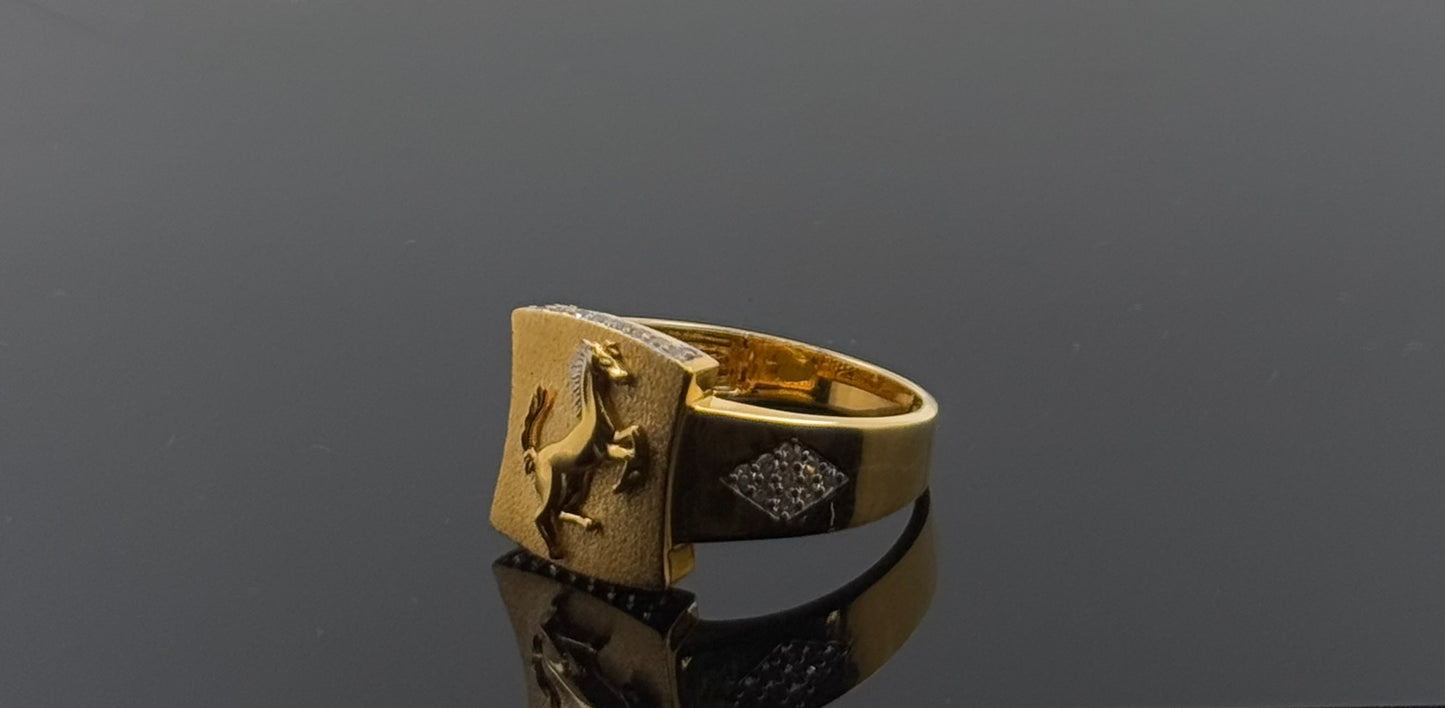 22k Elegant Men Horse Designer Ring gr1295