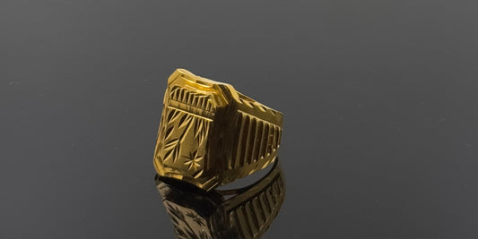 22k Elegant Men Geometric Design Ring gr1304