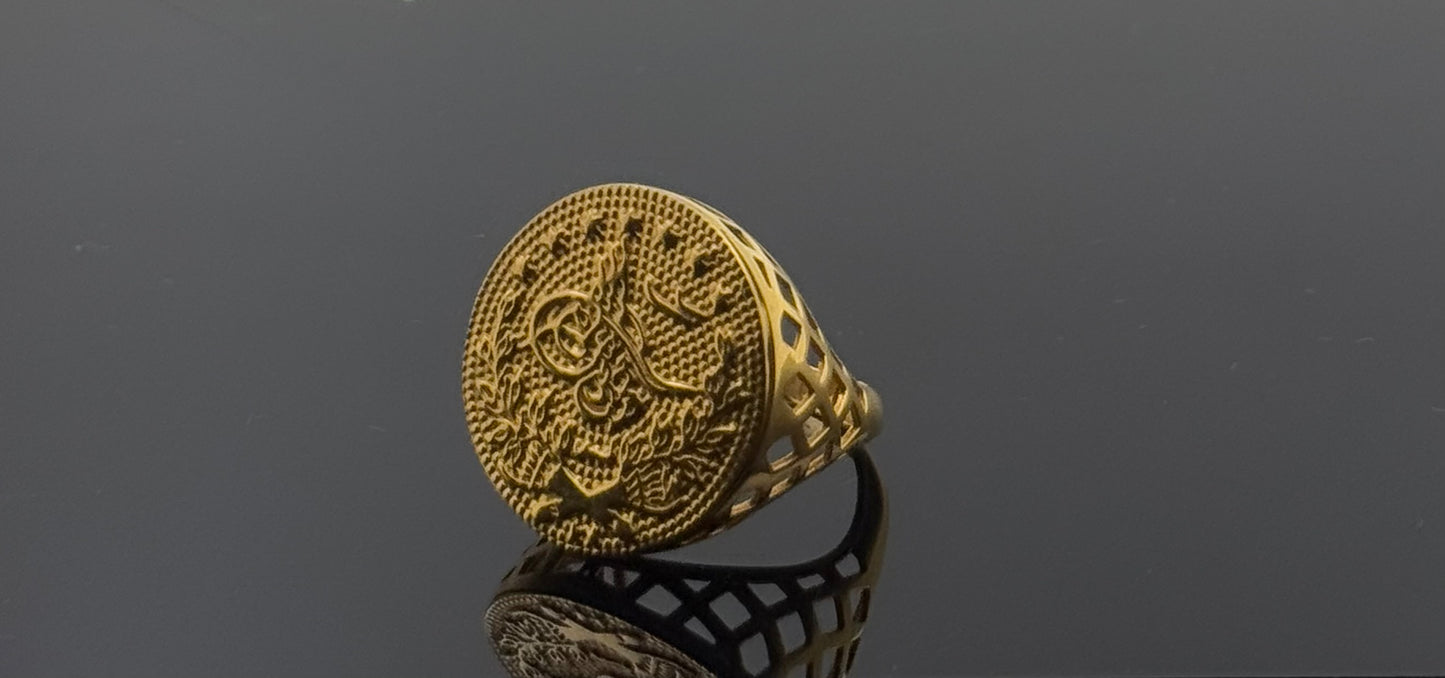 21k Elegant Ladies Turkish Coin Ring gr1308