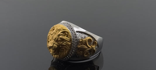 21k Elegant Men French Lion Ring gr1317