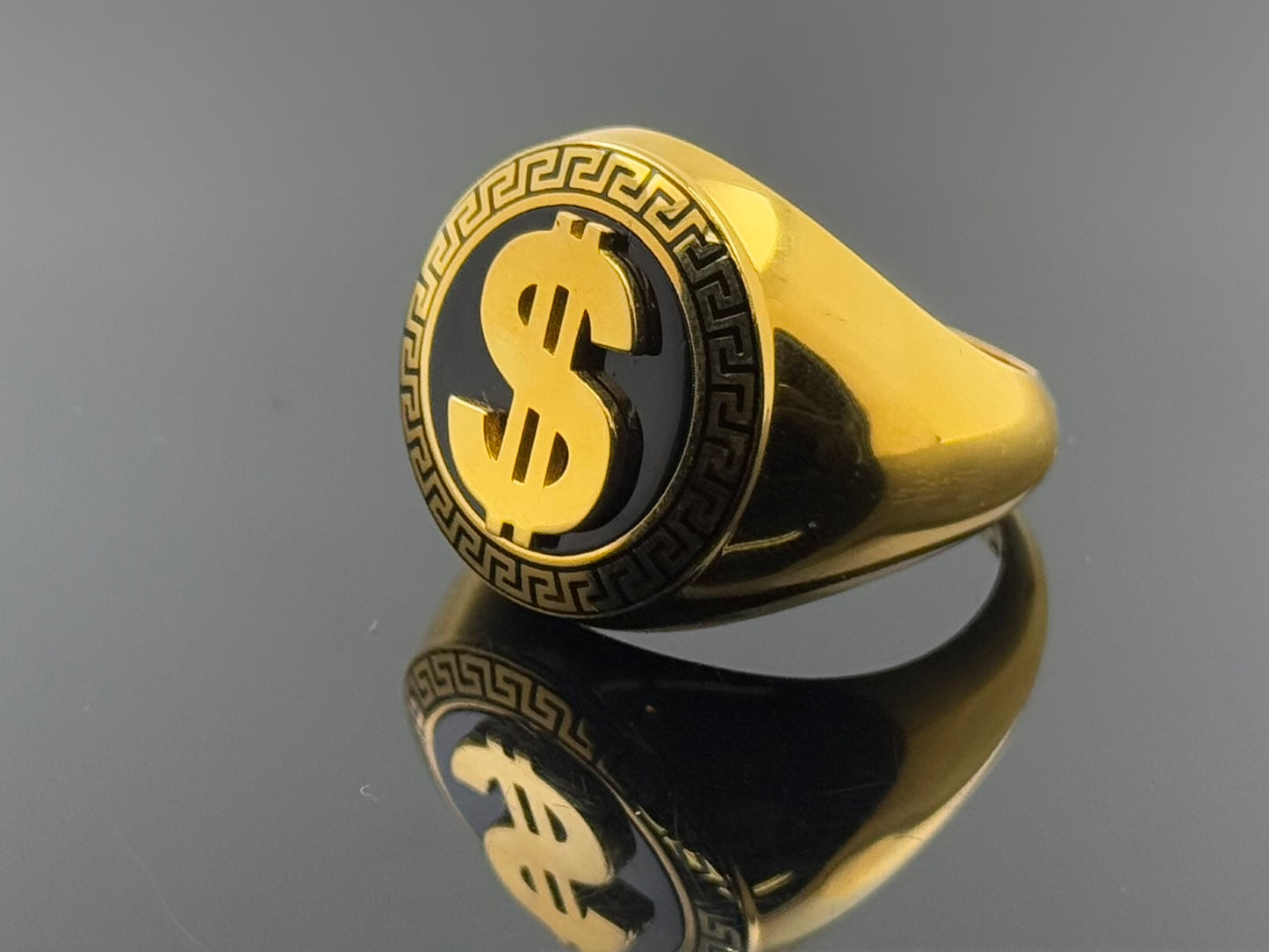 22k Elegant Men Simple Money Ring gr1356