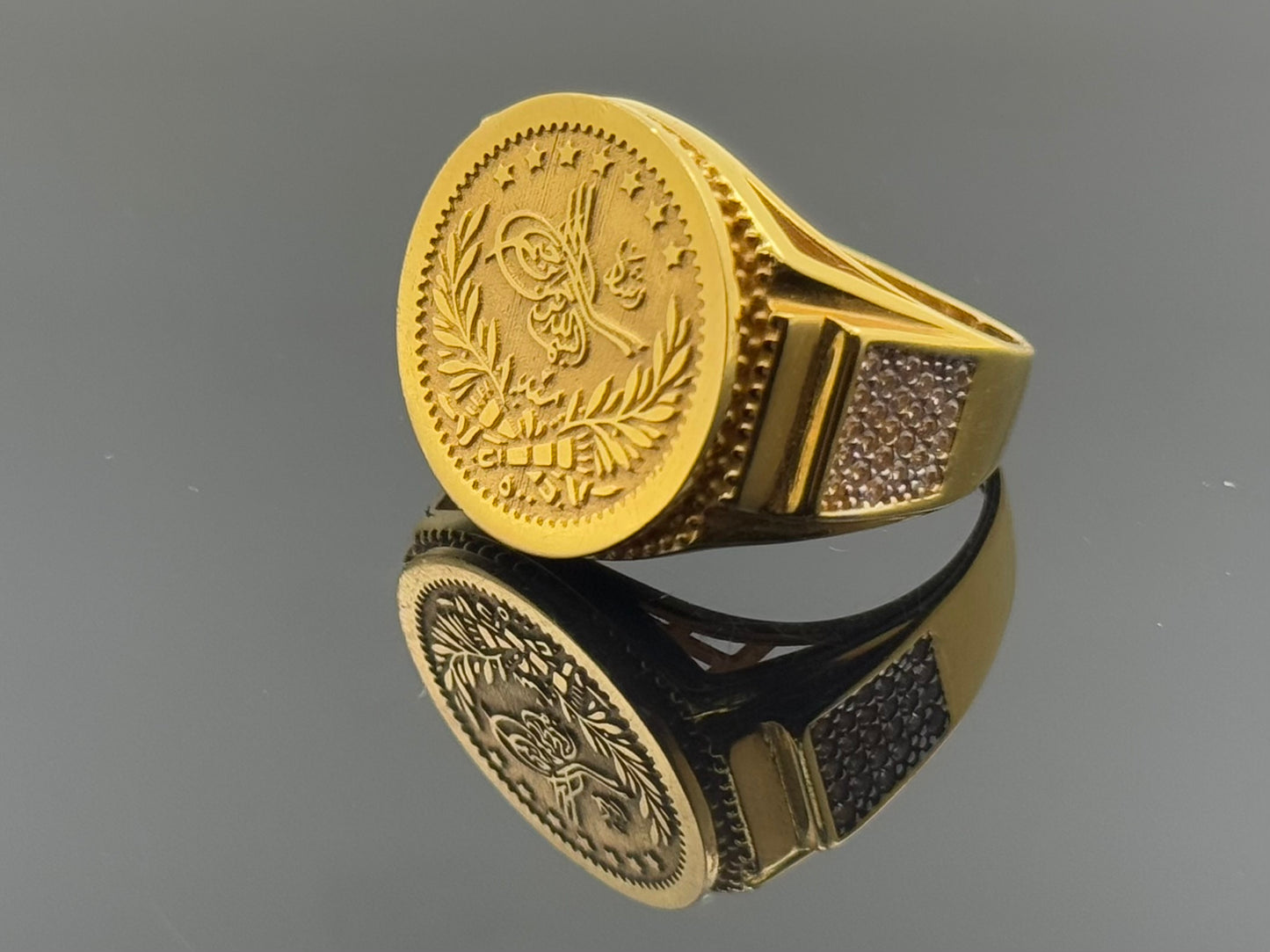 22k Elegant Ladies Turkish Coin Ring gr1361