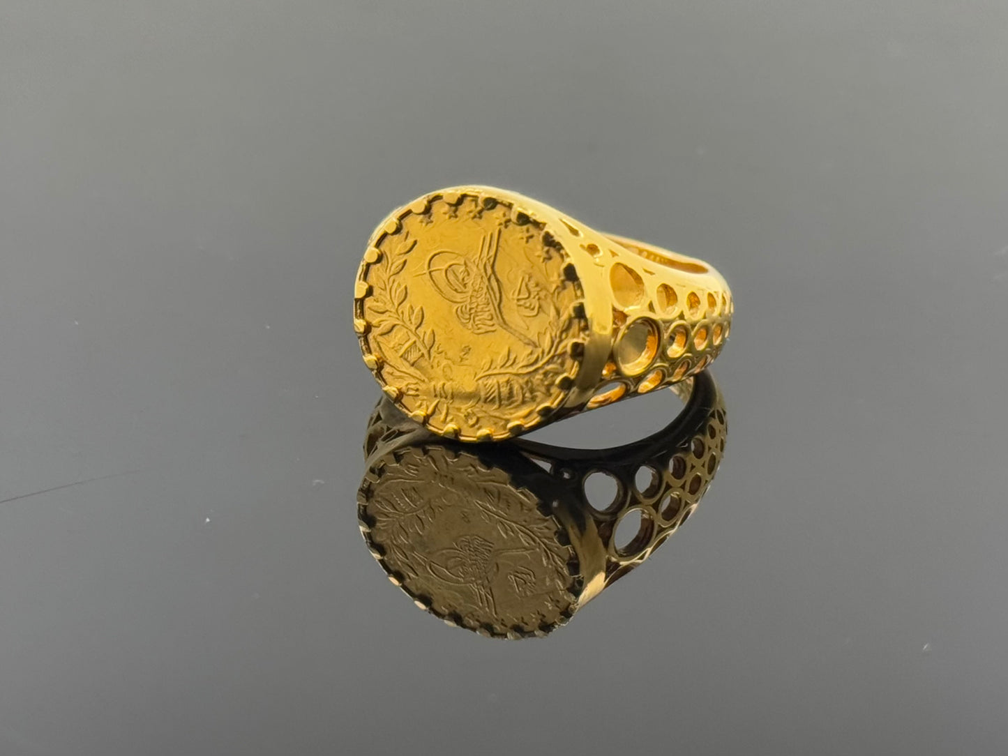 22k Elegant Ladies Turkish Coin Ring gr1375