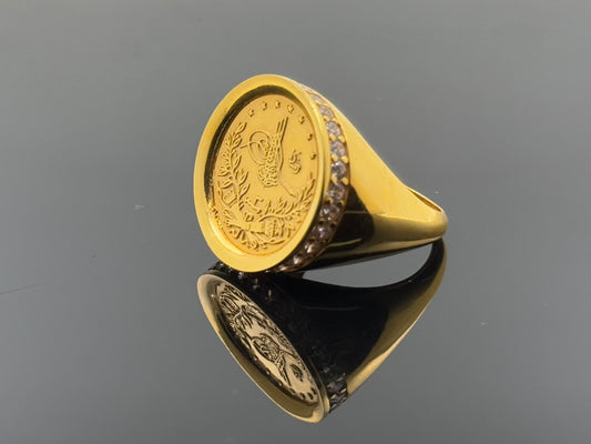 22k Elegant Ladies Turkish Coin Design Ring gr1382