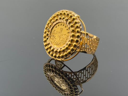 18k Elegant Ladies Turkish Coin Ring gr1386