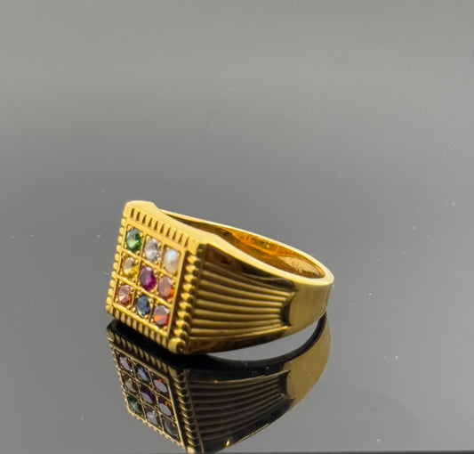 22k Elegant Men Geometric Ring gr1341