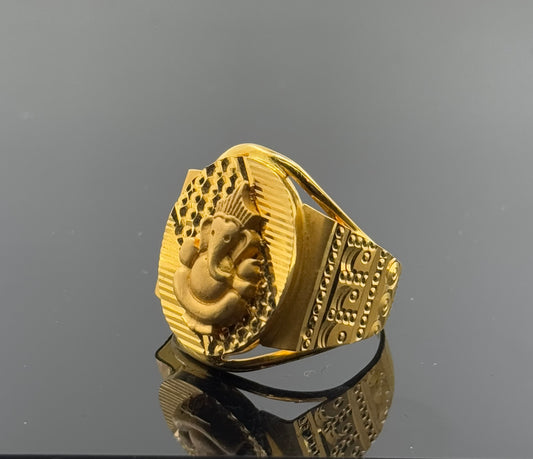 22k Elegant Men Hindu Ganish Ring gr1451