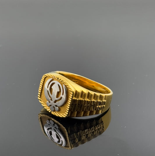 22k Elegant Men Sikh Khanda Ring gr1454