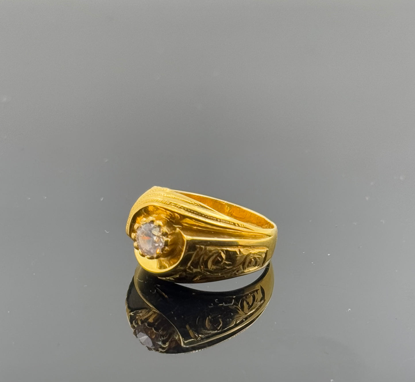 22k Elegant Men Designer Ring with Stones gr1462