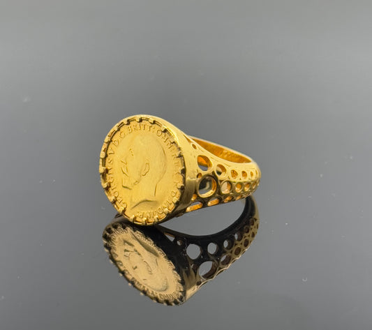 21k Elegant Men King George Ring gr1472