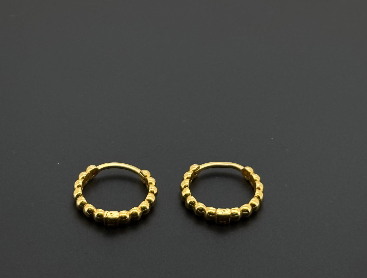 22K Simple Ladies Beads Hoop Earrings ME9