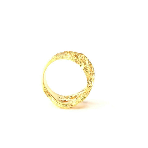 22k Ring Solid Gold ELEGANT Charm Ladies Simple Ring SIZE 5 "RESIZABLE" r2099 - Royal Dubai Jewellers