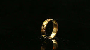 22k Ring Solid Gold Elegant Diamond Cut Ladies Ring Size R2056 mon - Royal Dubai Jewellers