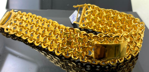 22 Carat Gold Gents Bracelet chain type, Custom