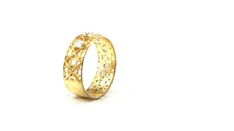 22k Ring Solid Gold ELEGANT Charm Ladies Band SIZE 11.5 "RESIZABLE" r2546mon - Royal Dubai Jewellers