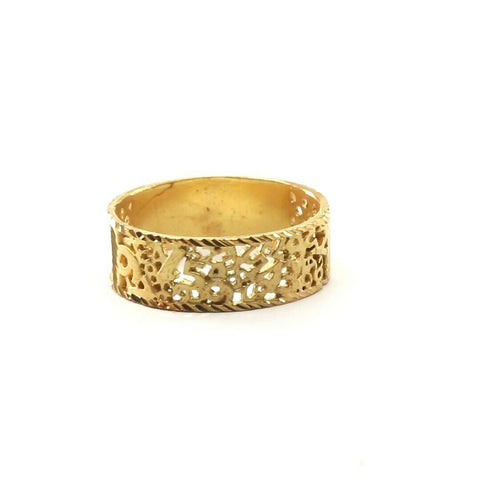 22k Ring Solid Gold ELEGANT Charm Ladies Filigree Band SIZE 10 "RESIZABLE" r2324 - Royal Dubai Jewellers