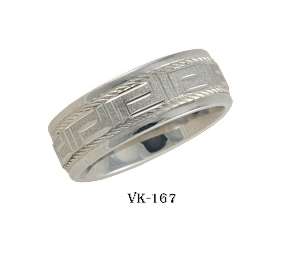 18k Solid Gold Elegant Ladies Modern Traditional Flat Band 8MM Ring VK167v - Royal Dubai Jewellers