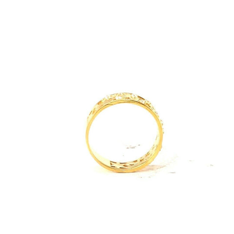 22k Ring Solid Gold ELEGANT Charm Ladies Simple Ring SIZE 7.7 "RESIZABLE" r2096 - Royal Dubai Jewellers