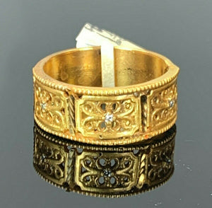 22k Ring Solid Gold ELEGANT Charm Ladies Band SIZE 7.75 "RESIZABLE" r2545mon - Royal Dubai Jewellers