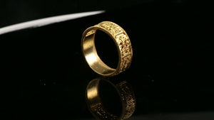 22k Ring Solid Gold ELEGANT Charm Ladies Band SIZE 11.5 "RESIZABLE" r2573mon - Royal Dubai Jewellers