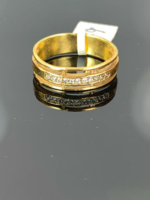 22k Ring Solid Gold ELEGANT Charm Ladies Band SIZE 7 