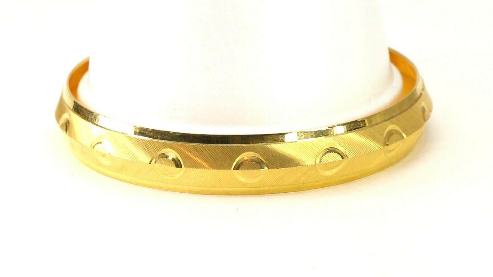 22k Bracelet Solid Gold Simple Charm Diamond Cut Men Design Size 3 inch  B4225