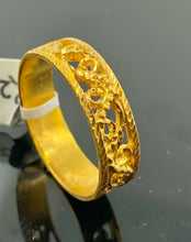 22k Ring Solid Gold ELEGANT Filigree Floral Design Band r2328 - Royal Dubai Jewellers