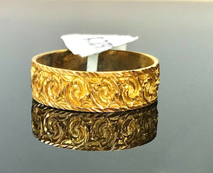 22k Ring Solid Gold ELEGANT Charm Ladies Floral Band SIZE 11 "RESIZABLE" r2335 - Royal Dubai Jewellers