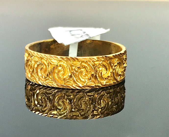 22k Ring Solid Gold ELEGANT Charm Ladies Floral Band SIZE 11 