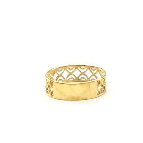 22k Ring Solid Gold ELEGANT Charm Ladies Floral Band SIZE 11 "RESIZABLE" r2326 - Royal Dubai Jewellers