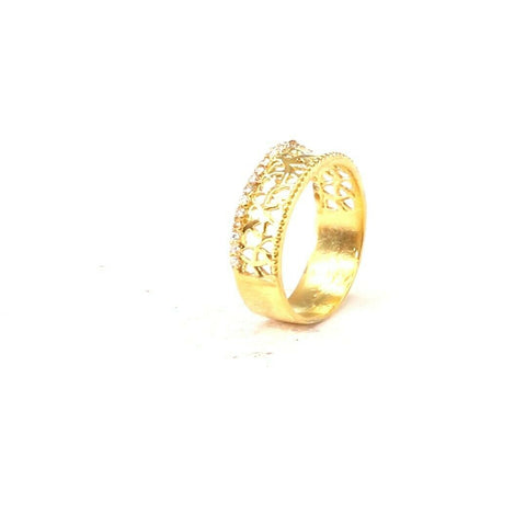 22k Ring Solid Gold ELEGANT Charm Ladies Simple Ring SIZE 8 "RESIZABLE" r2093 - Royal Dubai Jewellers