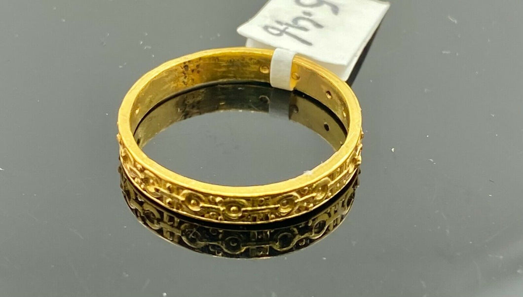 22k Ring Solid Gold ELEGANT Charm Ladies Band SIZE 9.5 