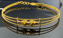 22kBangle Bracelet Solid Gold Ladies Two tone Triple Wired Designer BangleBR5254 - Royal Dubai Jewellers