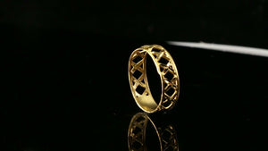 22k Ring Solid Gold ELEGANT Charm Ladies Band SIZE 11.5 "RESIZABLE" r2593mon - Royal Dubai Jewellers