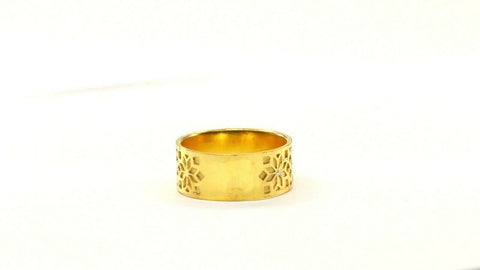 22k Ring Solid Gold ELEGANT Charm Ladies Floral Band SIZE 7.5 "RESIZABLE" r2293 - Royal Dubai Jewellers