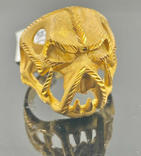 22k Ring Solid Gold ELEGANT Charm Mens Classic Skull SIZE 10 "RESIZABLE" r2197 - Royal Dubai Jewellers