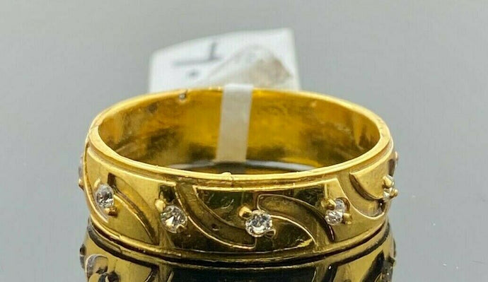 22k Ring Solid Gold ELEGANT Charm Ladies Band SIZE 7.5 