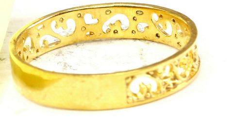 22k Ring Solid Gold ELEGANT Charm Ladies Band SIZE 11.5 "RESIZABLE" r2567mon - Royal Dubai Jewellers