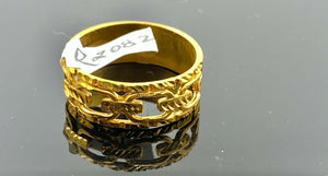 22k Ring Solid Gold ELEGANT Charm Ladies Link Ring SIZE 11 "RESIZABLE" r2082 - Royal Dubai Jewellers