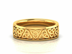 22k Ring Solid Yellow Gold Ladies Jewelry Modern Geometric Insert Design CGR3 - Royal Dubai Jewellers