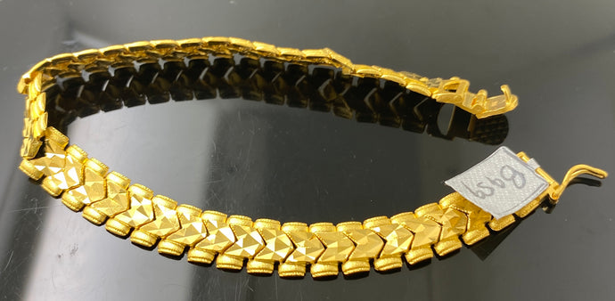 22K Yellow gold Men's Bracelet Beautifully handcrafted diamond cut design  154 | eBay