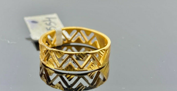 22k Ring Solid Gold ELEGANT Charm Ladies Band SIZE 7.5 