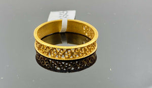 22k Ring Solid Gold ELEGANT Charm Ladies Filigree Band SIZE 11 "RESIZABLE" r2323 - Royal Dubai Jewellers