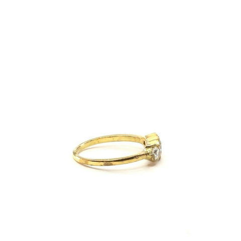 22k Ring Solid Gold ELEGANT Charm Triple Stone Band SIZE 6.5 "RESIZABLE" r2303 - Royal Dubai Jewellers