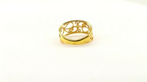 22k Ring Solid Gold ELEGANT Charm Ladies Filigree Band SIZE 7.5"RESIZABLE" r2316 - Royal Dubai Jewellers